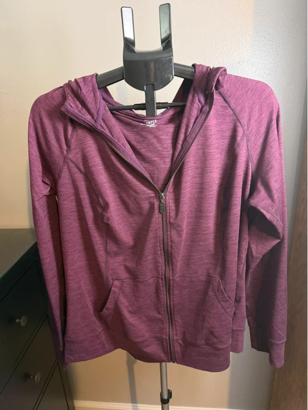 Torrid Happy Camper Size 1 Purple Heather Full Zip Hooded Active Jacket